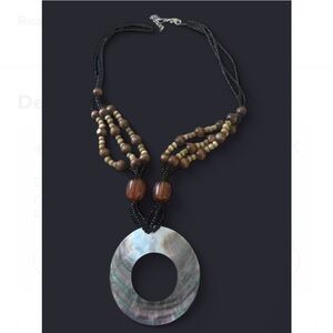 Elegant Multi-Strand Necklace with Shell Pendant